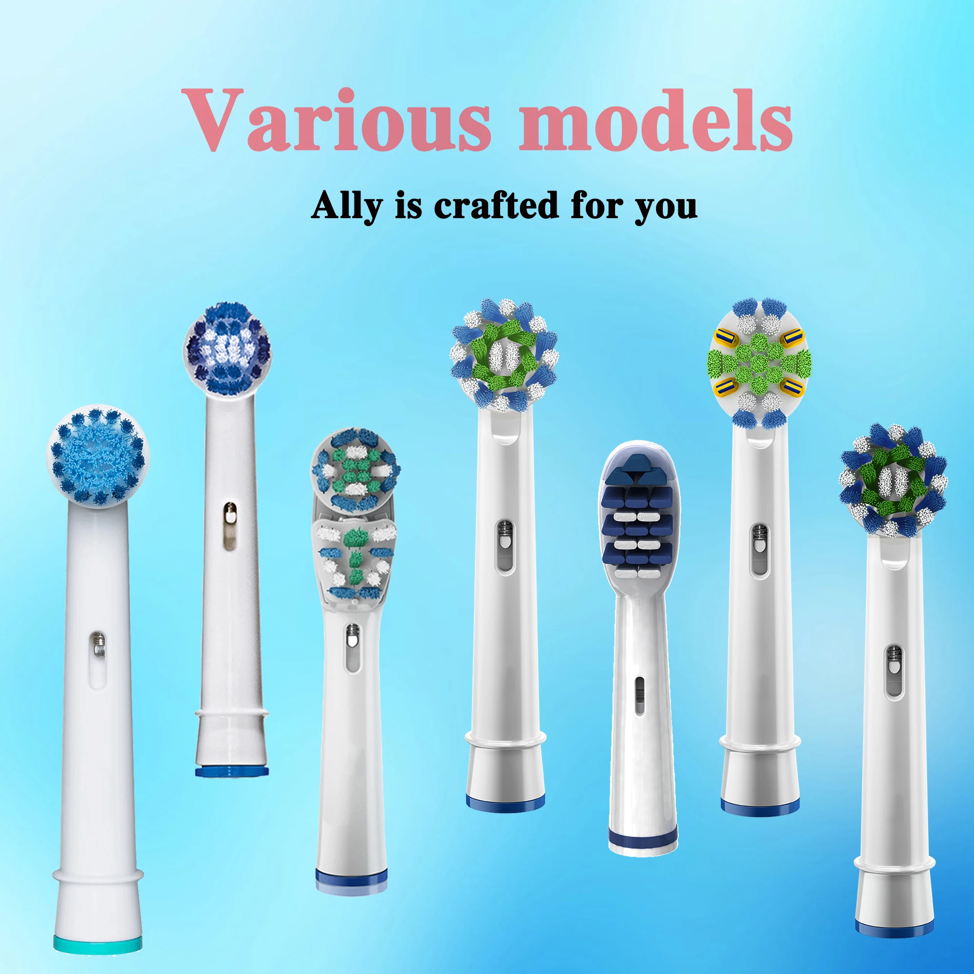 

EB50 EB20 Dual Clean Replacement Brush Heads For Oral B D12 D16 D100 Cross Action Floss Action Electric Toothbrush Heads Black