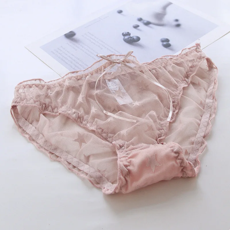 Нижнее белье для девочек 4 шт./лот кружевные трусики с низкой талией молодых