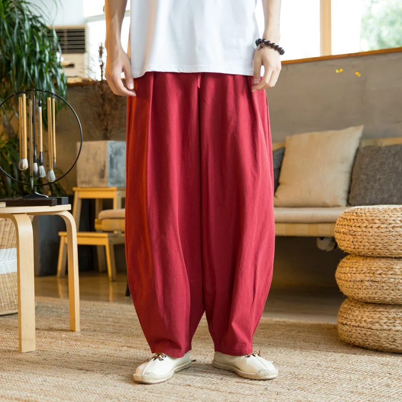 

2020 Summer Autumn Korean Casual Pant Men Elastic Waist Full-length Harem Pant Men Japanese Sweatpants Male Trousers Streetwear