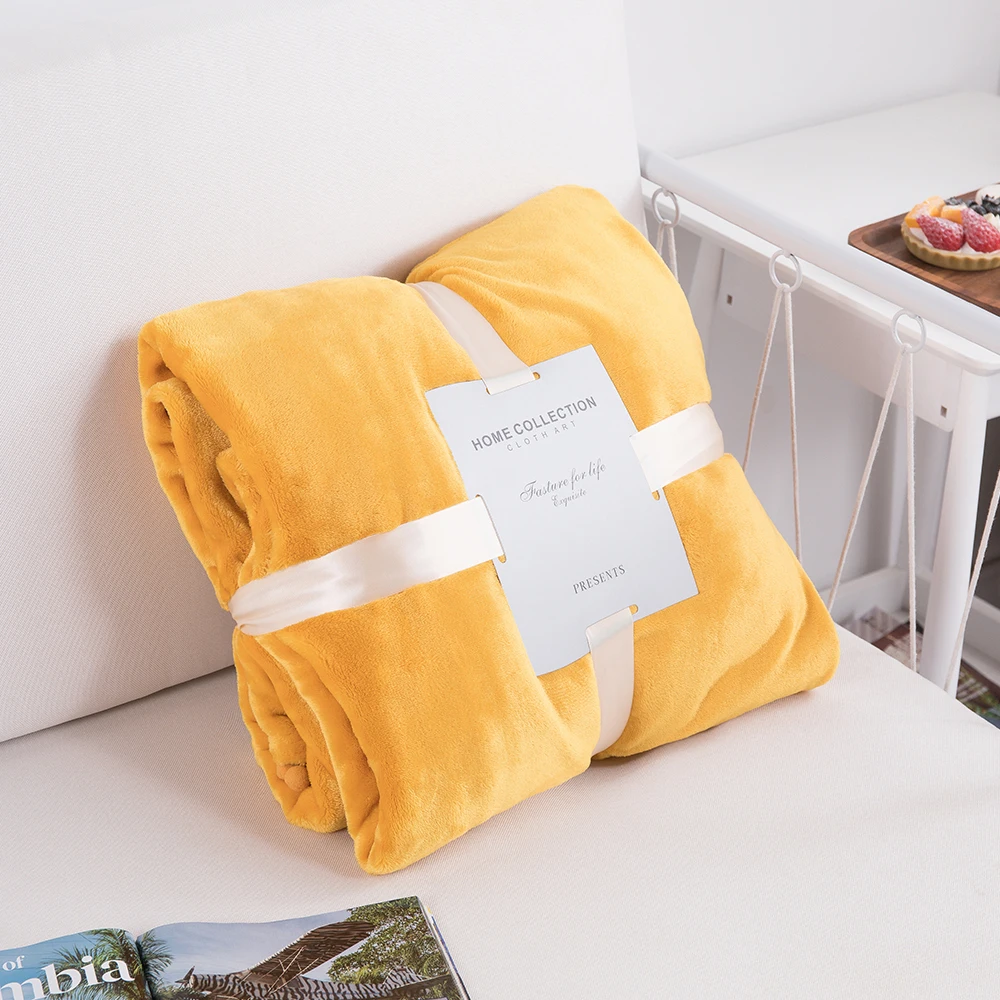 

Junejour | Soft Warm Coral Fleece Blanket Winter Sheet Bedspread Sofa Plaid Throw Wash Flannel Solid Throw Blankets