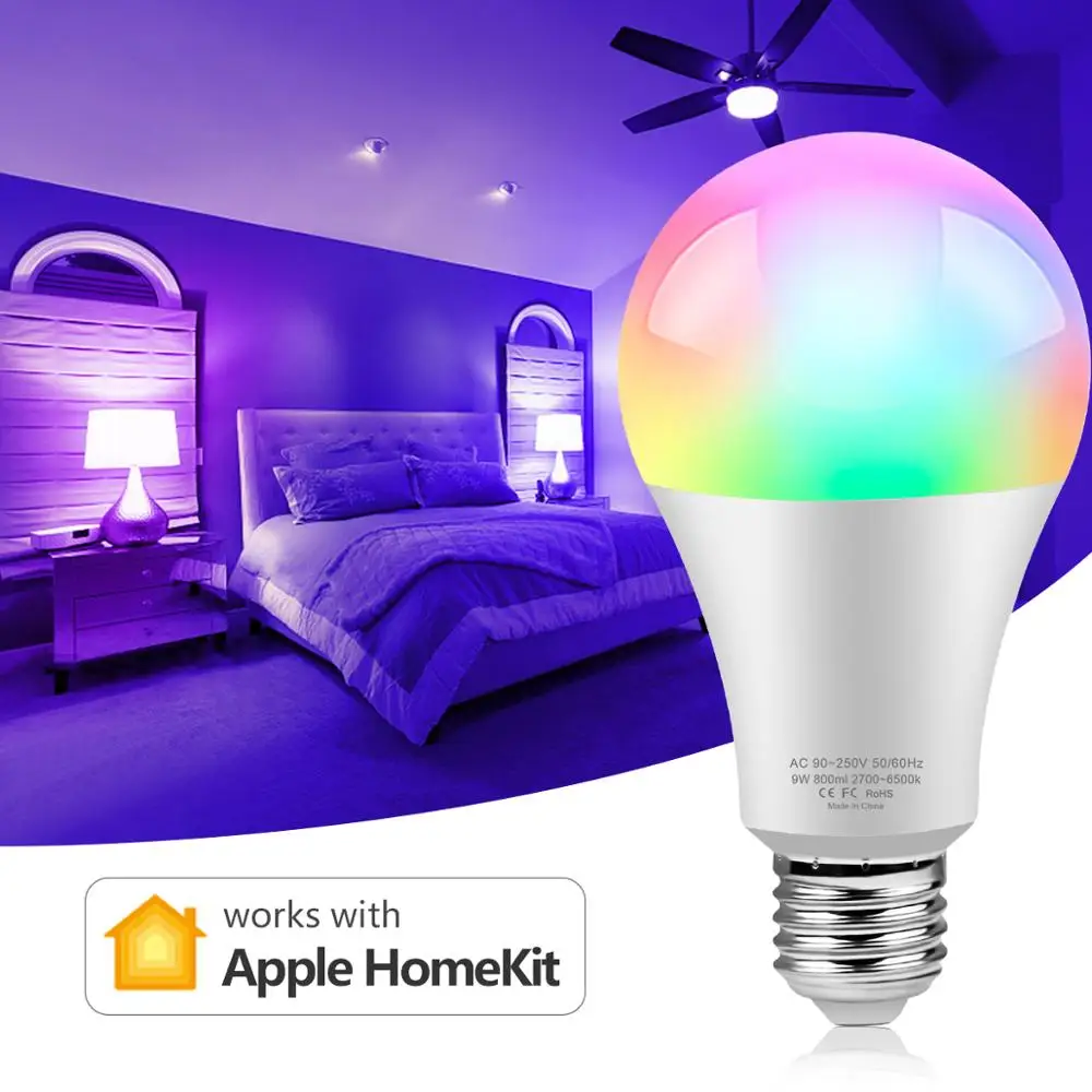 Новинка креативная Светодиодная лампа для Apple Homekit App E27 WIFI умная IOS Siri Голосовое управление Умный дом Ночная