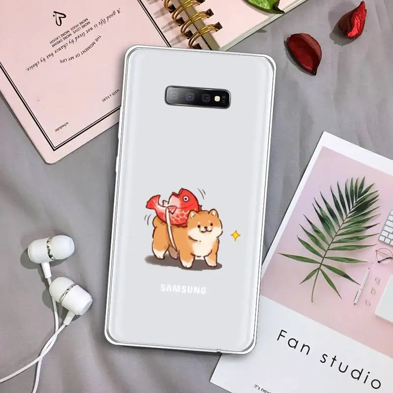 

Cute cartoon animal corgi dog Phone Case Transparent For Samsung Galaxy A 71 21s S note 8 9 10 plus 20 ultra