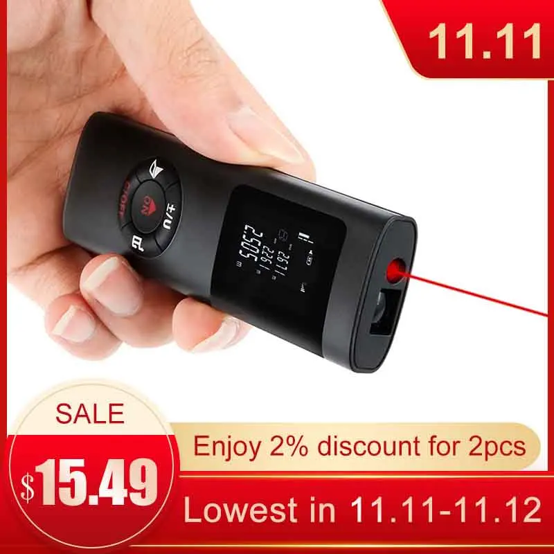 Лазерный дальномер 40 м USB зарядки IP54 Smart Digital диапазон Портативный ручной мини