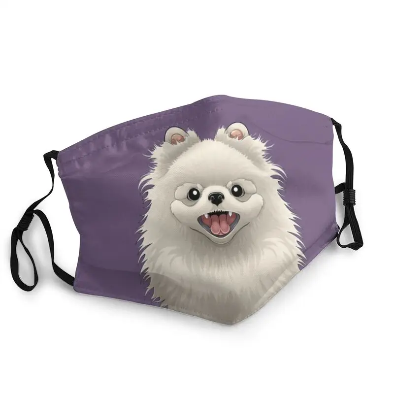 

Happy Pomeranian Breathable Face Mask Unisex Adult Puppy Dog Lover Anti Haze Dustproof Protection Cover Respirator Mouth Muffle