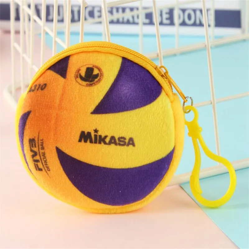 volleyball Креативный 3D плюшевый Кошелек для монет имитация фруктов сумка для монет милые портативные весы с крюком Дамский мини бумажник для монет - Цвет: volleyball
