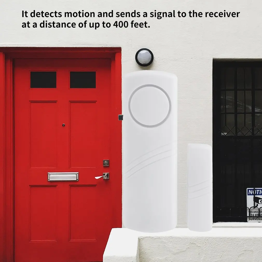 Door Window Wireless Burglar Alarm with Magnetic Sensor Home Safety Longer System Security Device 90dB White Wholesale | Безопасность и