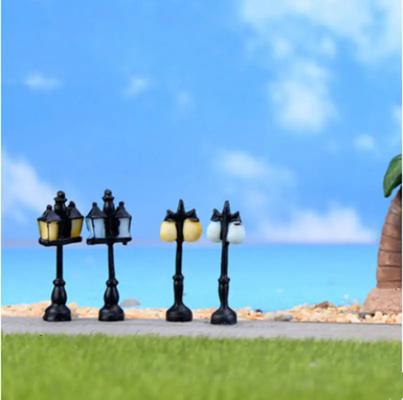 Миниатюрный уличный светильник из смолы 8 стилей имитация под старину сказочный