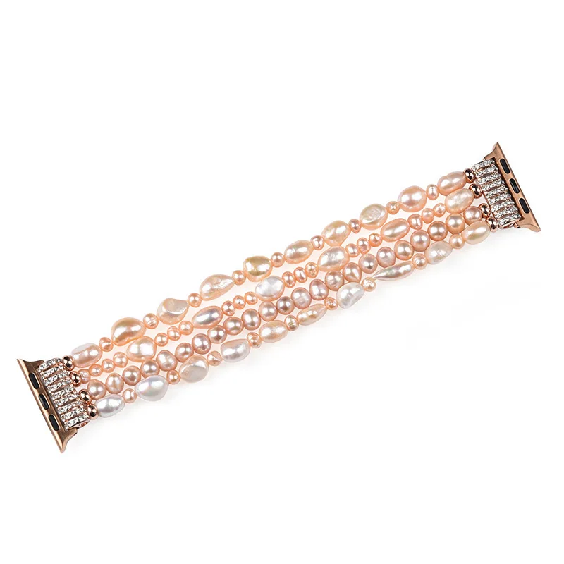 Ремешок с жемчугом для Apple Watch Band Series 6 5 4 3 2 ювелирный браслет кристаллами IWatch