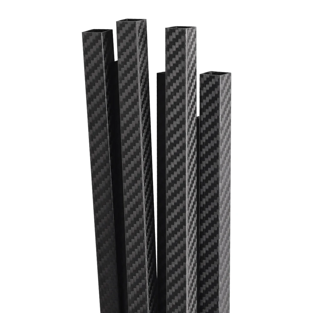 1 шт. прямоугольная саржевая матовая трубка из углеродного волокна длина 500 мм 8 10