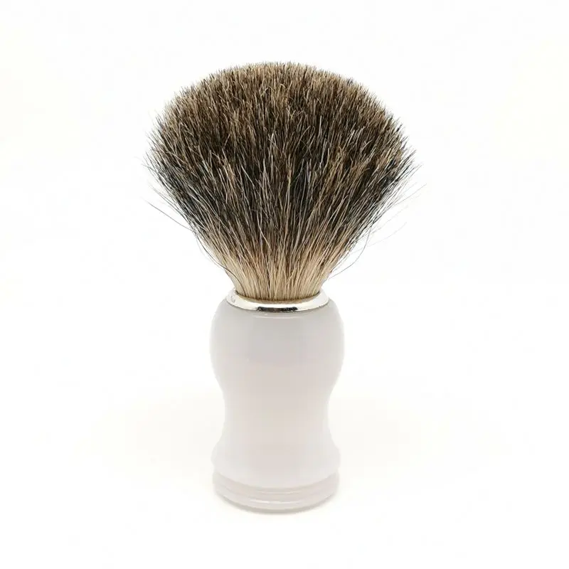 TEYO Pure Badger Hair Shaving Brush of White Handle Perfect for Wet  Shave Soap Safety Razor Beard Brush Tools