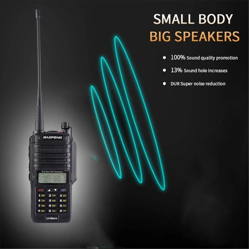 Baofeng UV-9R plus высокая мощность обновление водонепроницаемый IP67 walkie talkie 10 Вт для двухсторонней радиосвязи дальность 10 км 4500 мАч UV 9R plus