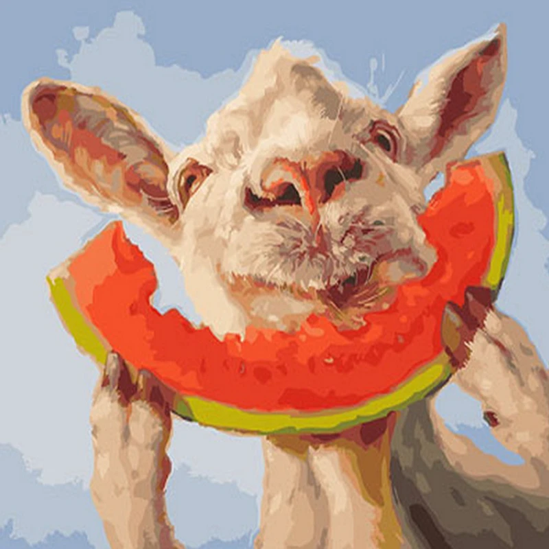 

Watermelon Alpaca DIY Animal Painting By Numbers Wall Art Picture Acrylic Painting For Home Decoration Drop Shipping 60x75cm