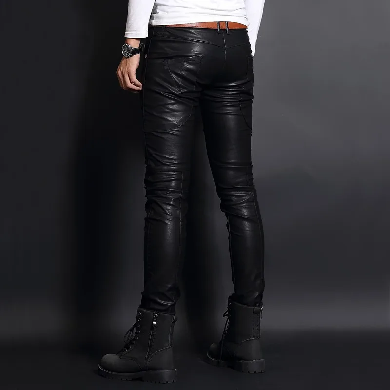 Высококачественные мужские брюки в стиле панк из искусственной овчины