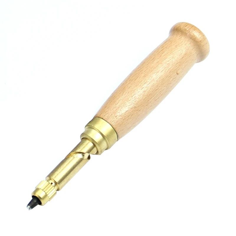 Деревянная Ручка Авто винт Дырокол/Авто кожаный инструмент для книги сверло 6