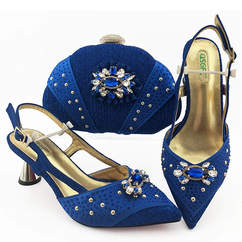 Золотые итальянские туфли с подходящими сумками 4 5 см африканская обувь и сумки