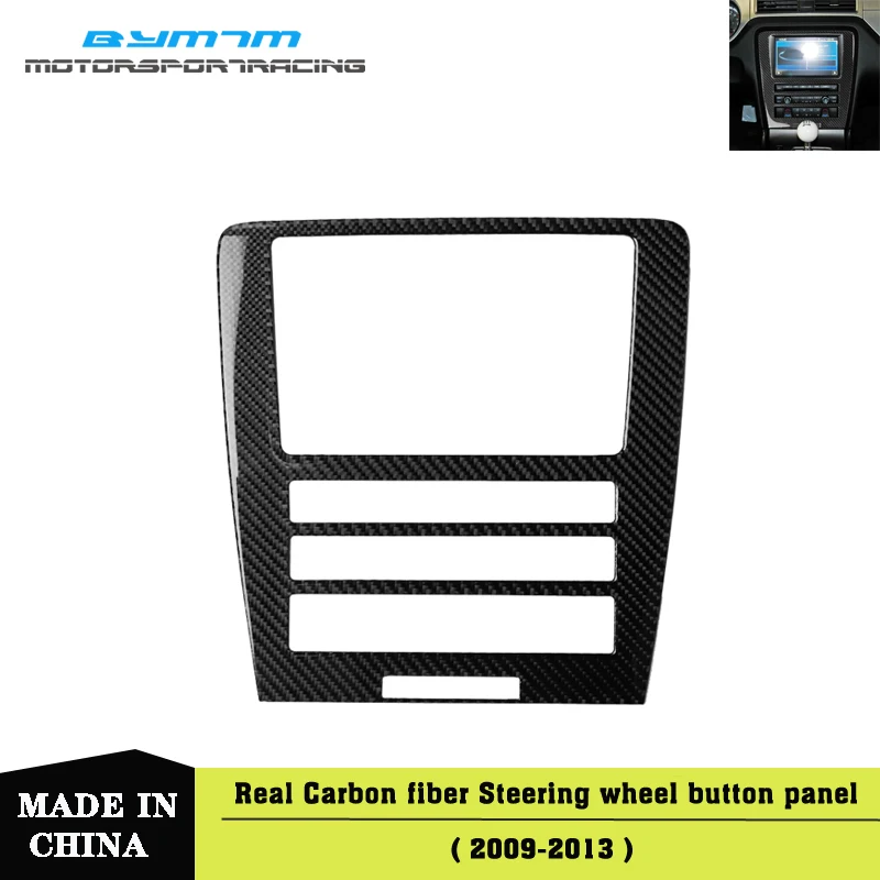 

Real Carbon Fiber Central Control CD Panel Cover Trim Interior Moulding Decoration Auto Sticker For Mustang