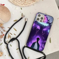 anime solo leveling phone case for iphone 7 8 11 12 x xs xr mini pro max plus strap cord chain lanyard soft