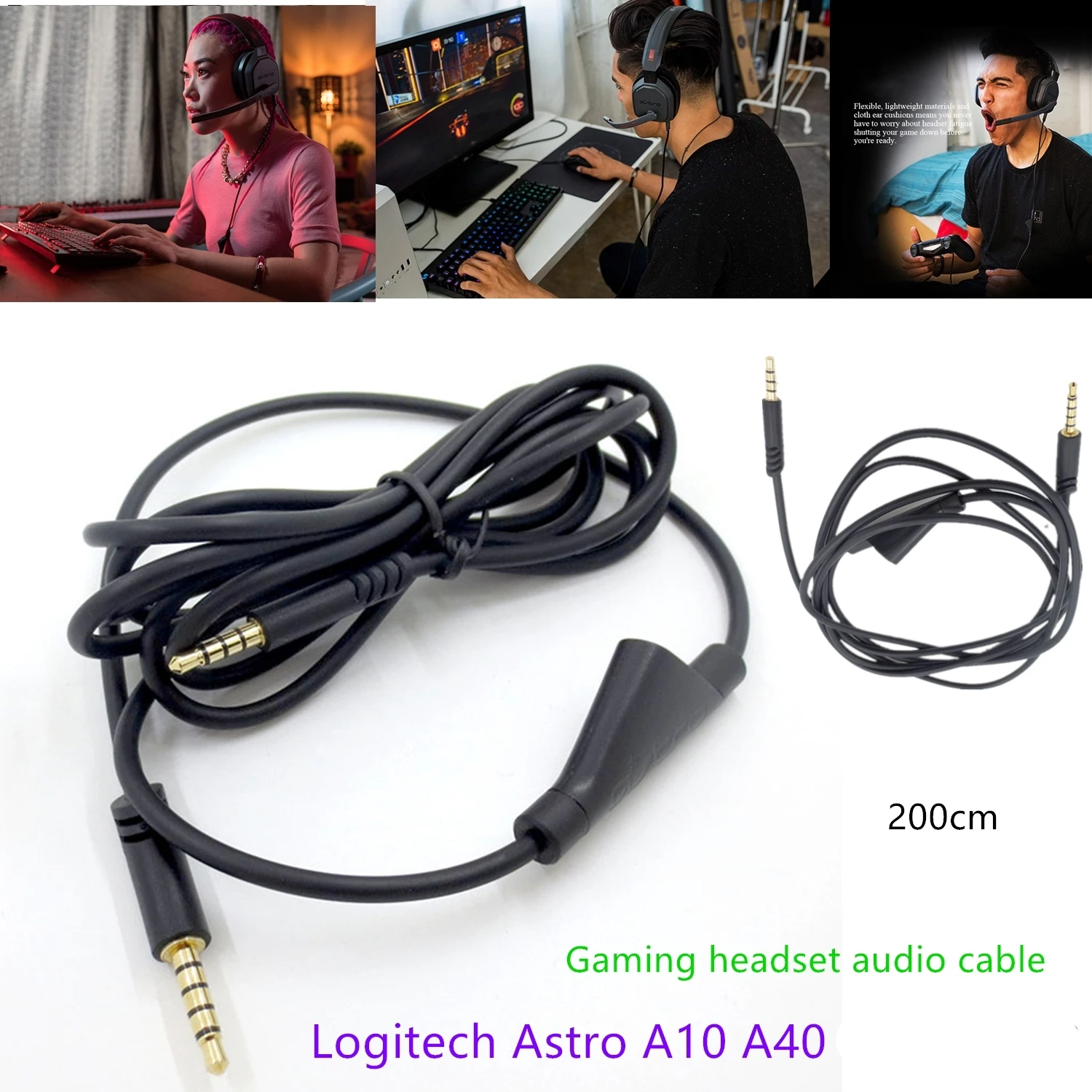 Подходит для игровой гарнитуры Logitech Astro A10 A40 аудиокабель провод 2 м | Электроника