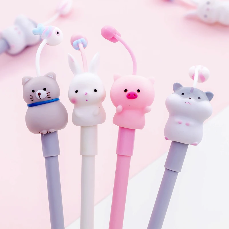 1 шт Kawaii canetas criativa шариковая ручка милый кот узор школьные канцелярские принадлежности 0,5 мм черные чернила