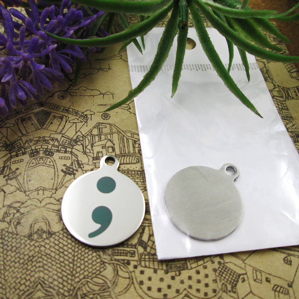 

10pcs--"Semicolon"stainless steel charms 5 styles for choosing DIY Charms for necklace bracelets