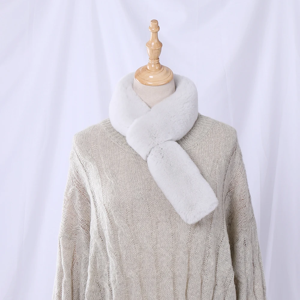 2020 женский Настоящий мех кролика шарф для девочек милый натуральный