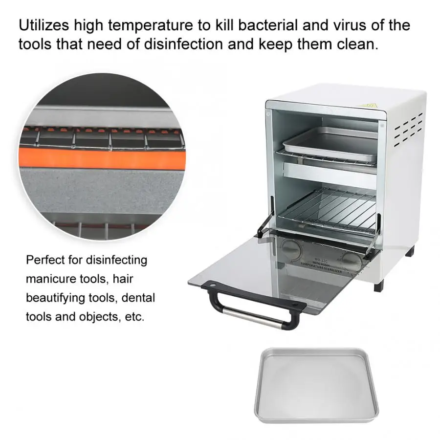 

220V10L High temperature disinfection cabinet Nail Art Salon Sterilizer Box Portable Beauty tools Sterilizing machine New