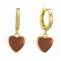 new ins drop oil creative color heart earrings simple cute heart dangle earrings for women girls fashion jewelry gift