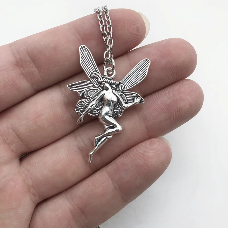 Винтажное модное эффектное ожерелье с подвеской в виде ангела и феи для женщин