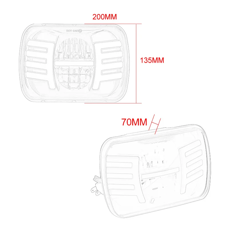Светодиодные фары 5x7 дюймов дальнего/ближнего света 7x6 для Jeep Wrangler YJ Cherokee XJ H4 Plug H6054
