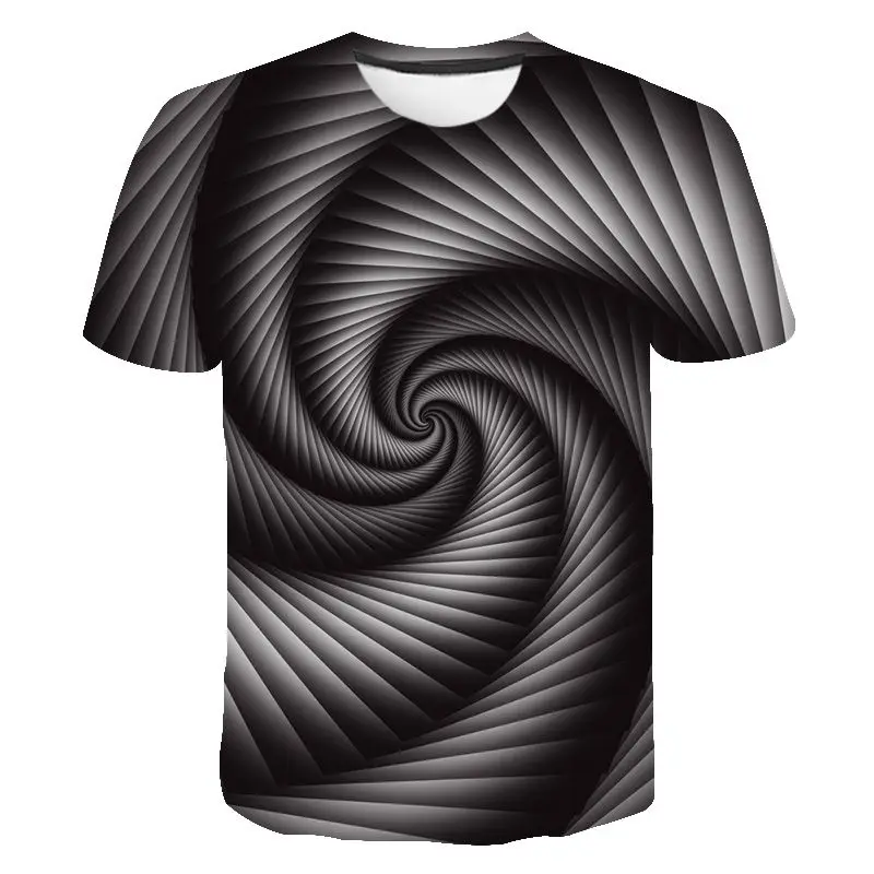 Футболка унисекс с 3D-принтом головокружение и коротким рукавом |