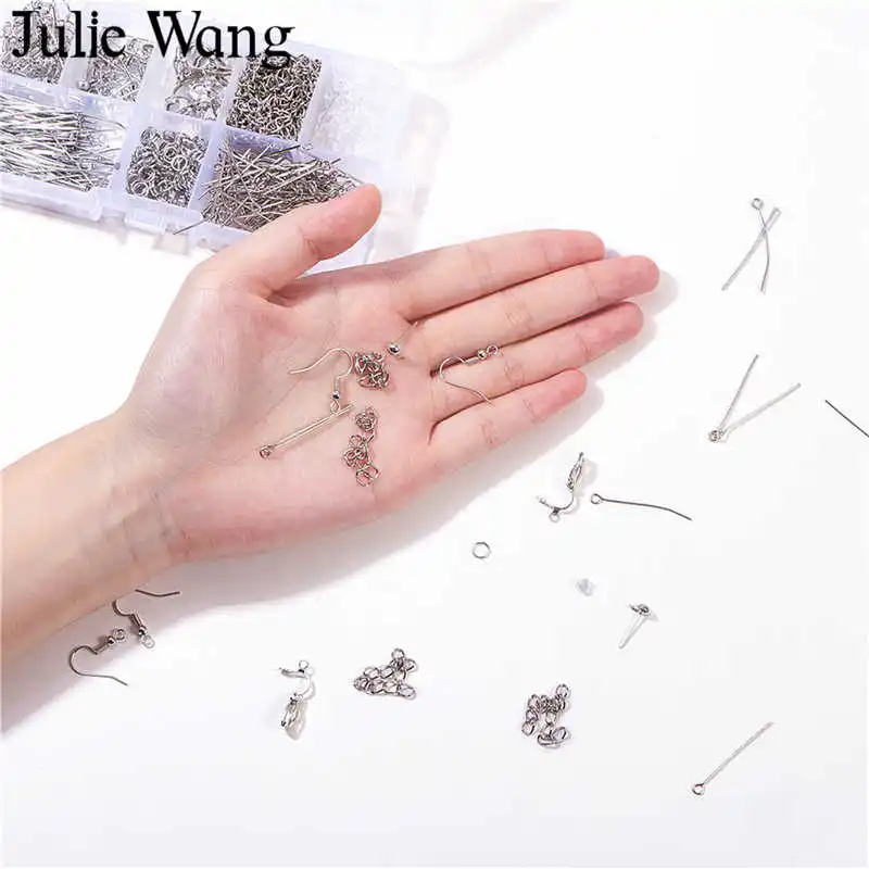 Julie Wang 1 коробка прыгающие кольца ушной крючок игла короткая цепочка бусина шапка