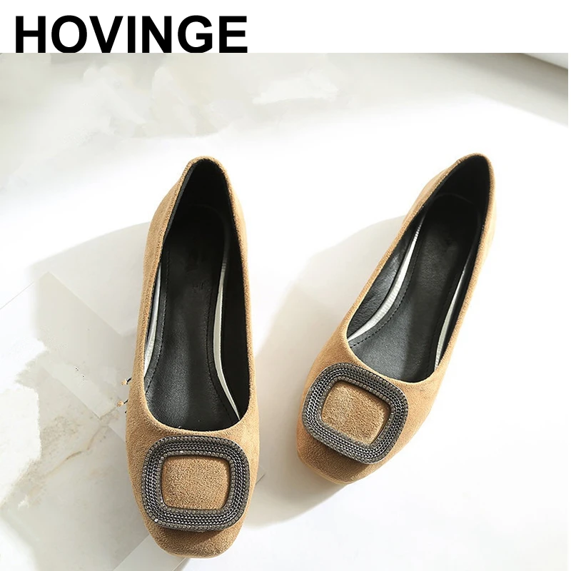 HOVINGE Spring New Ladies Flat Shoes Casual Comfortable Slip-On Flats Women's Plus Woman Soft Driving Single shoes | Обувь