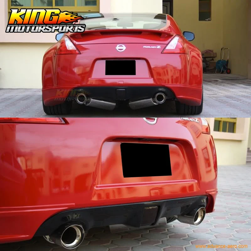

Fit For 09-19 Nissan 370Z SS Style Rear Bumper Lip Rear Aprons Unpainted Black PU