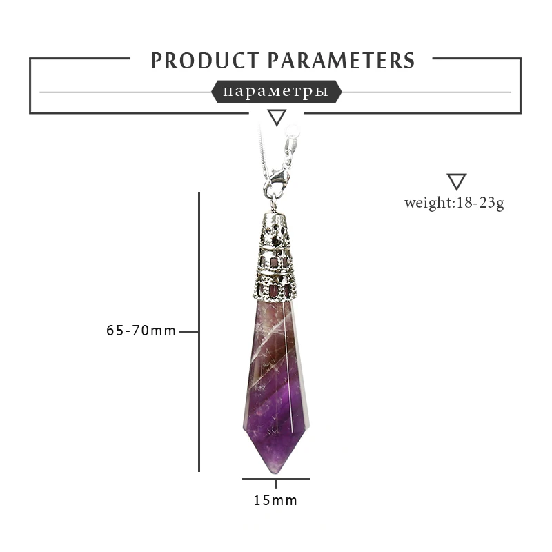 

1PC Fashion Natural Crystal Cone Mineral Ornaments Vintage Pointing Repair Magic Yoga Divination Amulet Energy Pendant DIY Gift