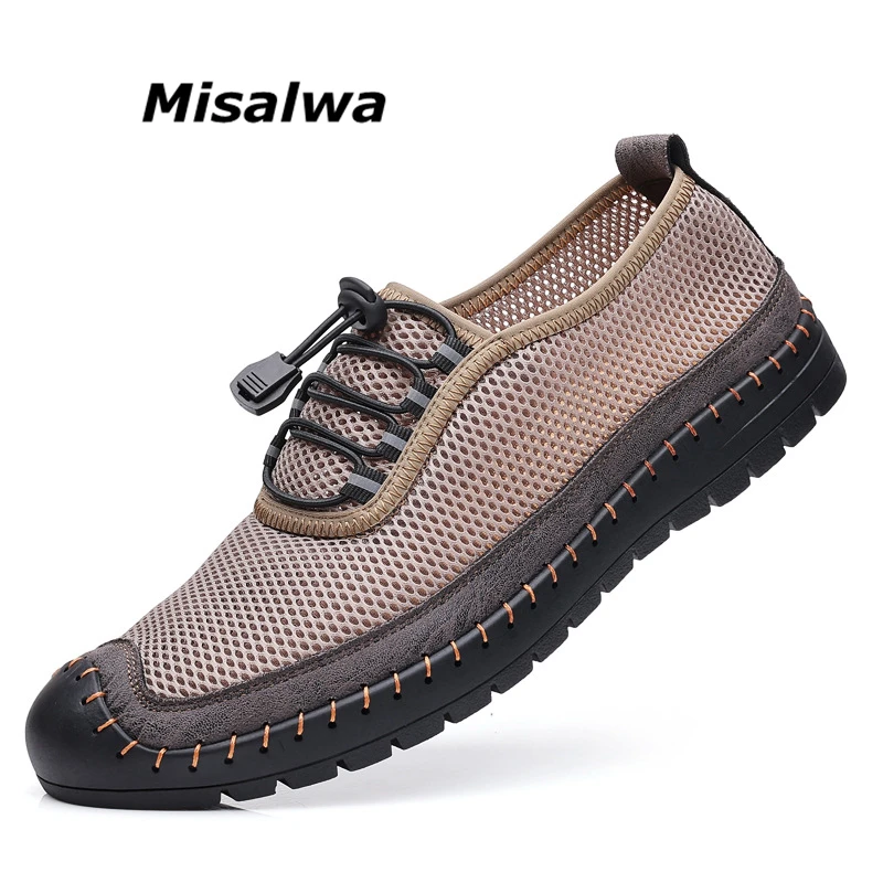 

Кроссовки Misalwa мужские сетчатые, дышащие базовые, Повседневная вязаная обувь, лоферы для отдыха, ручная работа, летние