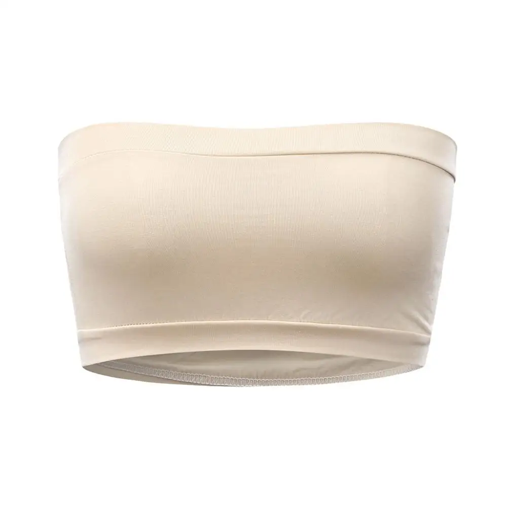 Женский модал однотонный пикантный бесшовный бюстгальтер без бретелек бандо