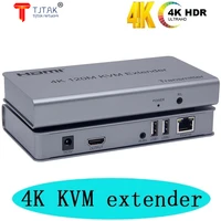 4k 120m kvm hdmi extender by rj45 ethernet cat5e cat6 cable converter tx rx support usb mouse keyboard extension touch screen