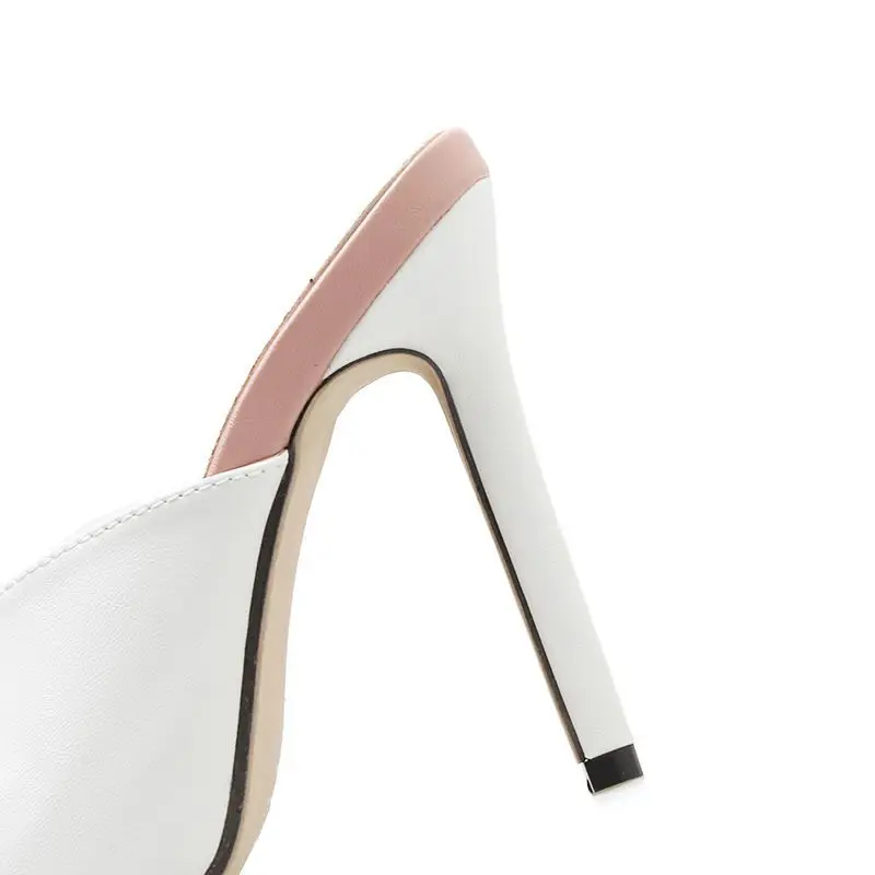 

Women's versatile sandals summer open toe bowknot color matching thin super high heel sandals