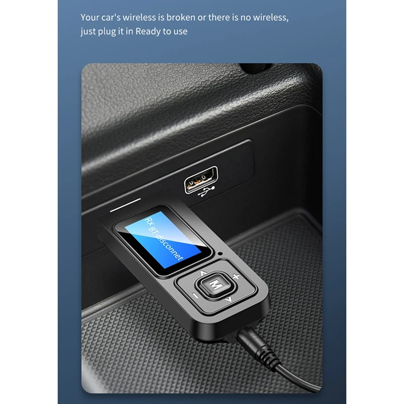 

Bluetooth 5.0 Audio Transmitter Receiver Lcd Display Wireless Stereo Music Adapter for Tv Pc Car 3.5Mm Aux Adaptador