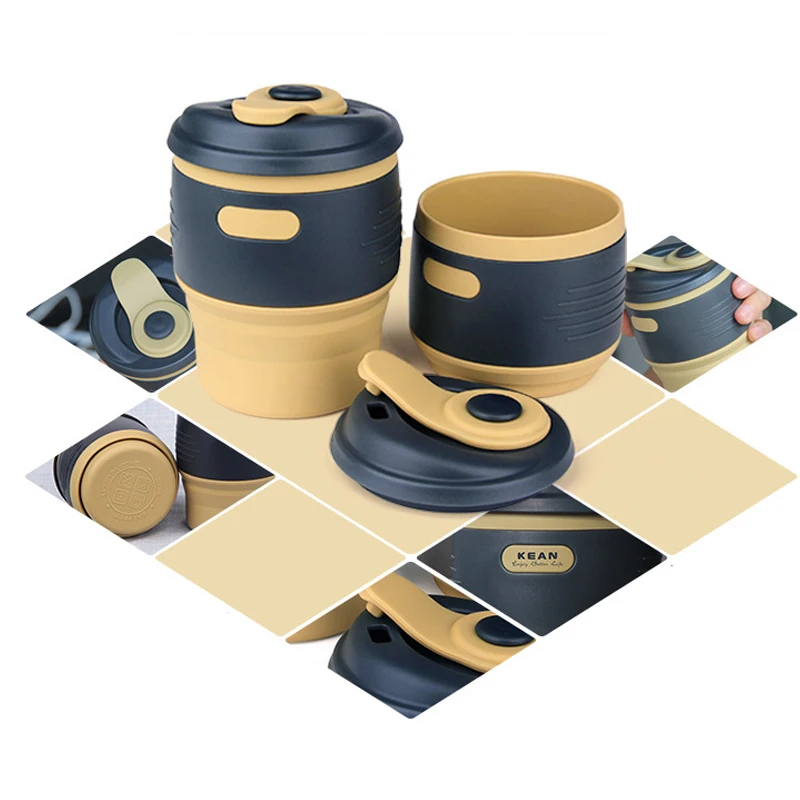 

Portable Folding Silicone Coffee Cup For Travel Office Camping Tea Mug