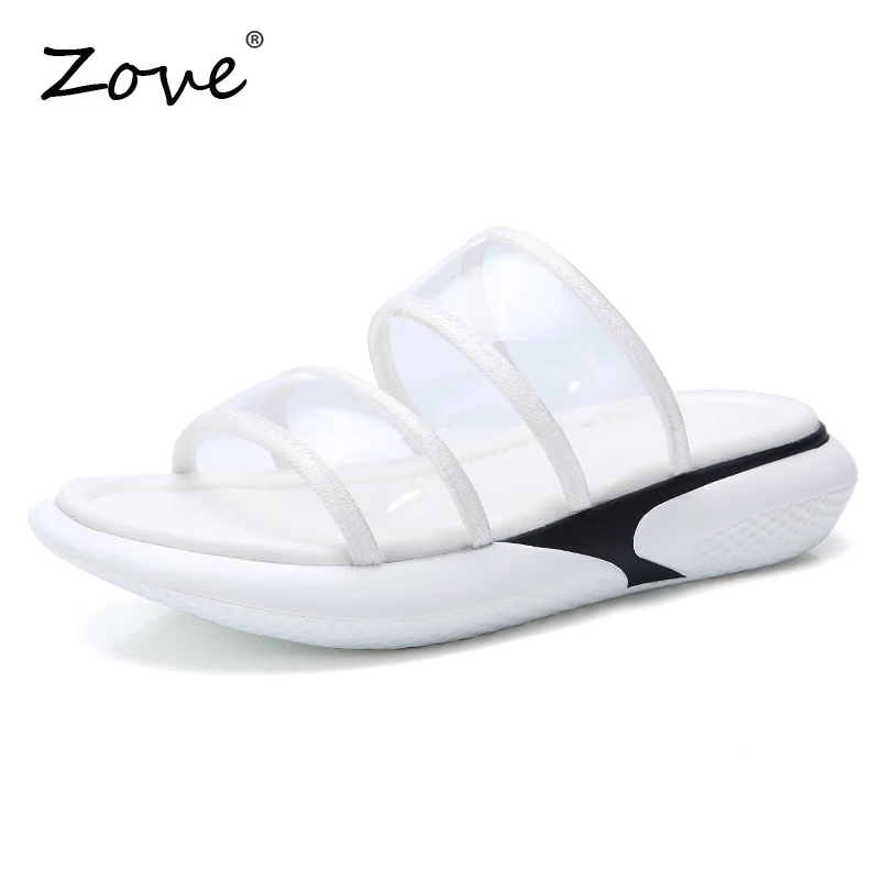 Женские босоножки без задника ZOVE пляжные на плоской подошве с открытым носком