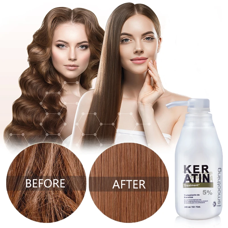 

Hair Care 100ml purifying shampoo 30 mins repair smooth hair scalp treatment 300ml 8% curly hair Keratin straightener