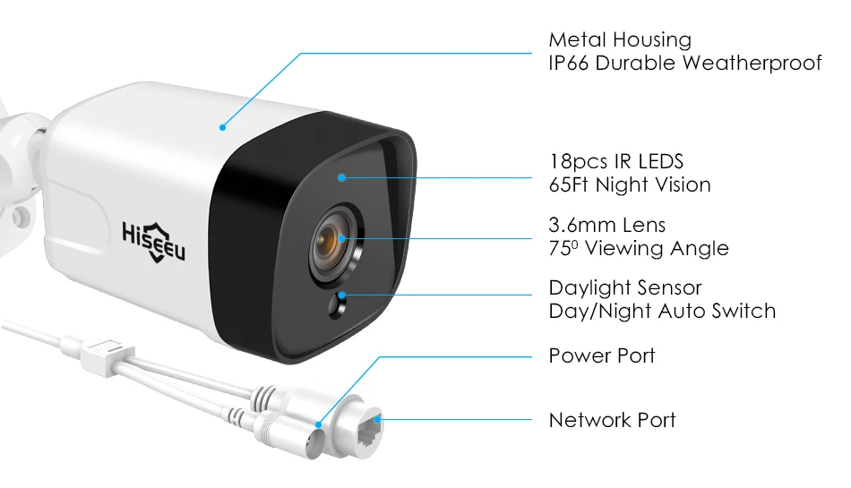 Hiseeu 8CH 1080P POE NVR CCTV система безопасности 4 шт. 2.0MP аудио запись IP камера IR P2P комплект наружного видеонаблюдения 1 ТБ HDD