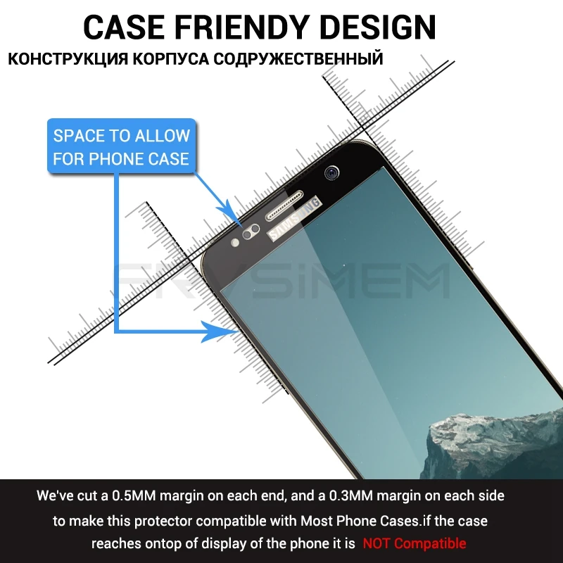 Пленка из закаленного стекла FRVSIMEM 9H с полным покрытием для Samsung Galaxy A3 A5 2016 2017 J2 J5