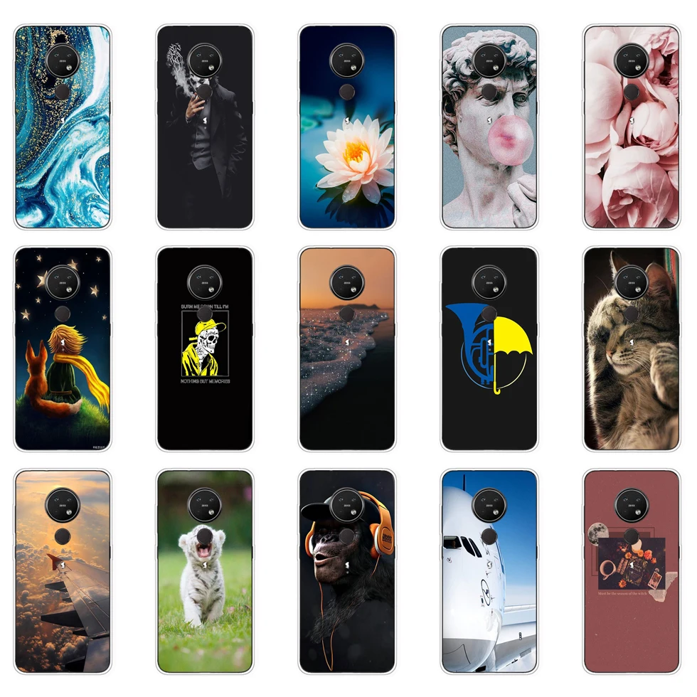 case for Nokia 7.2 cover soft tpu silicone phone housing shockproof Coque bumper cute dog cat 8 | Мобильные телефоны и
