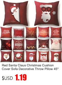 1Pcs Santa Pattern Christmas Cushion Cover 45*45 Decorative Throw Pillow Xmas New Year Home Decor Polyester Pillowcase 40543