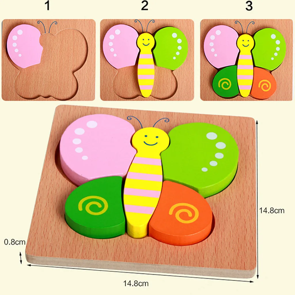 

For Children Educational Baby Toys Wooden 3d Puzzle Tangram Shapes Learning Cartoon Animal Intelligence Jigsaw Puzzle Toys