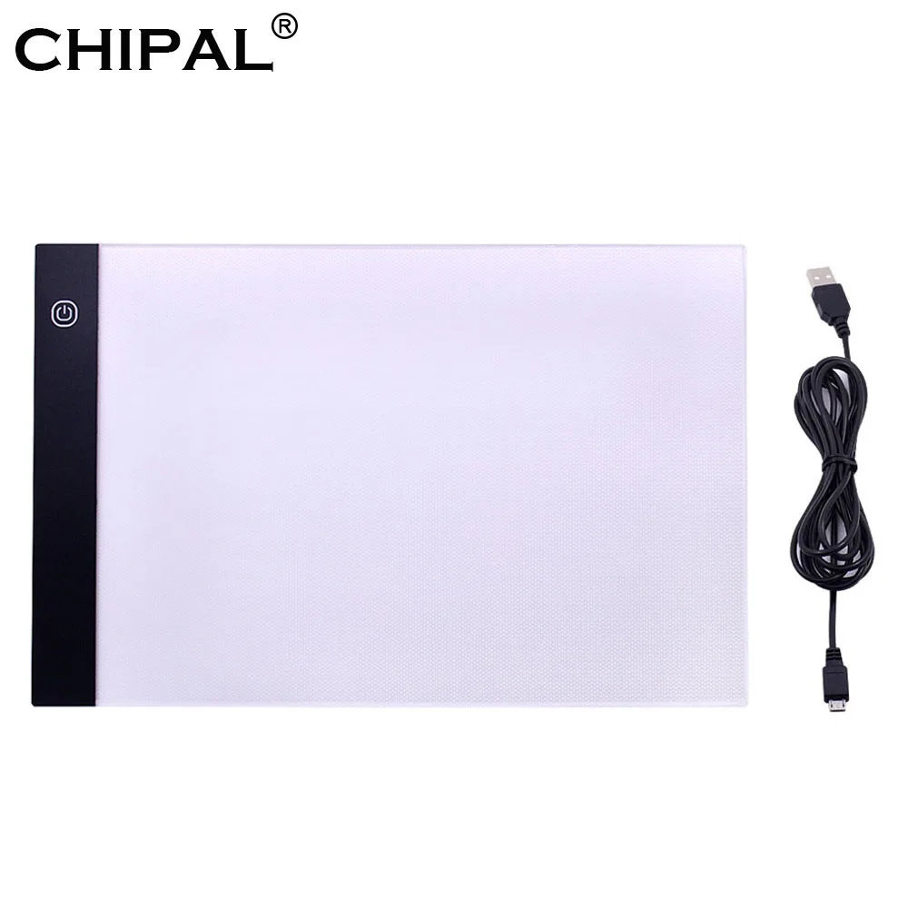 Графический планшет CHIPAL A4 для рисования Электронная светодиодная подсветка USB