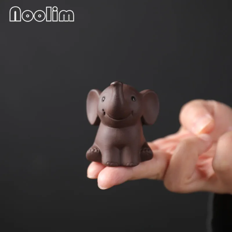 Керамические чайные фигурки животных на пальцах фиолетовая глина маленькие