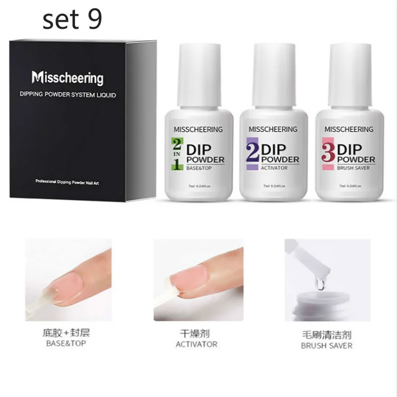 

Lamemoria 10ml Pink Nude Dipping Nail Glitter Powder Kits Gradient French Nail Natural Color Pigment Dry Without Lamp Cure